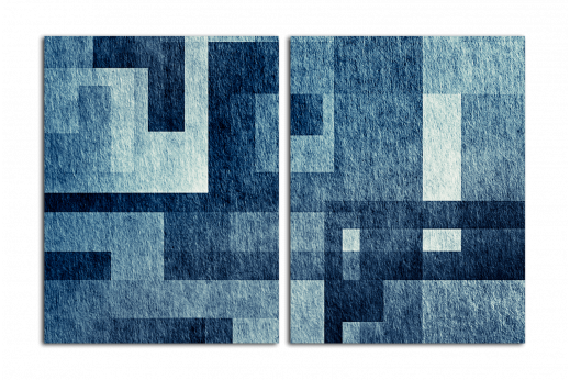 Модульная картина Синяя геометрия